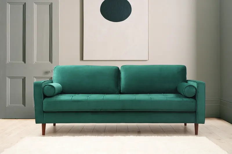Canapea fixă Rome, Diverse culori, Diverse configurații, Ø10x70 cm - Verde / 3 locuri