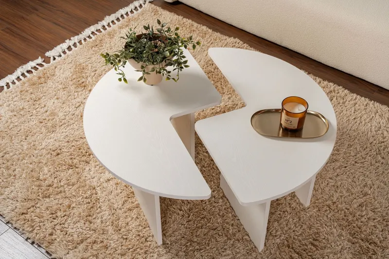 Măsuță de cafea Moira, Diverse culori - Wood white