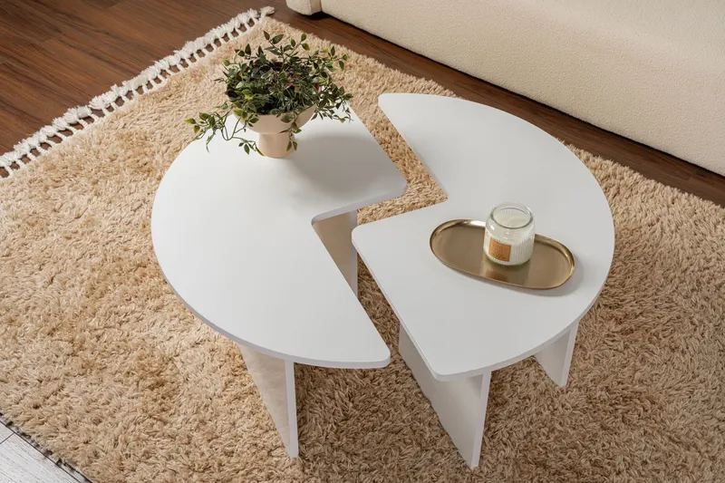 Măsuță de cafea Moira, Diverse culori - Natural white