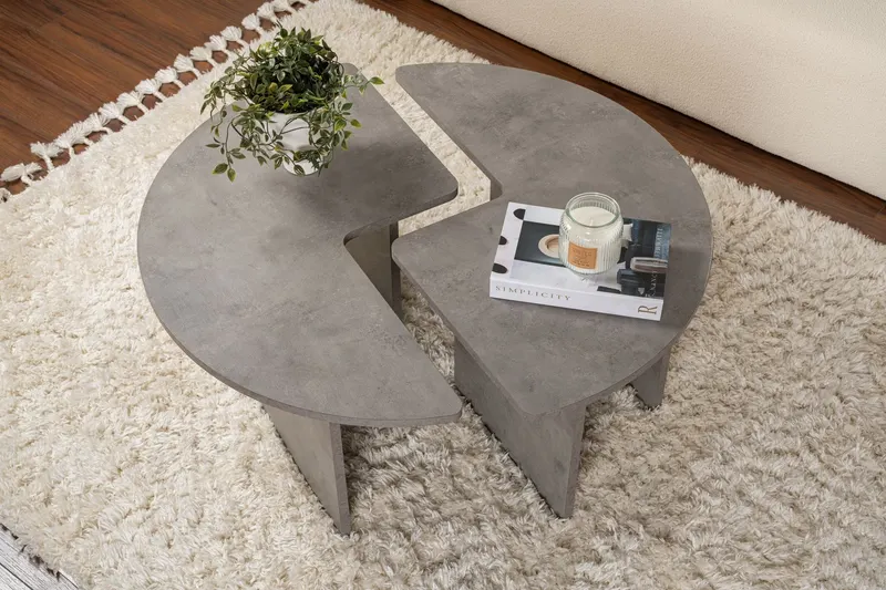 Măsuță de cafea Moira, Diverse culori - Concrete grey
