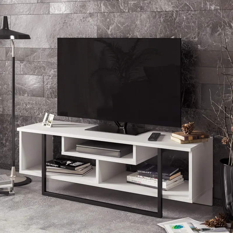Comodă TV Asal (120), Diverse culori, 119x35x40 cm - Alb - Negru