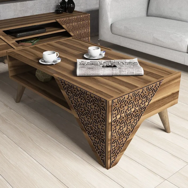 Măsuță de cafea Beril, Diverse culori, 105x40x58 cm - Nuc