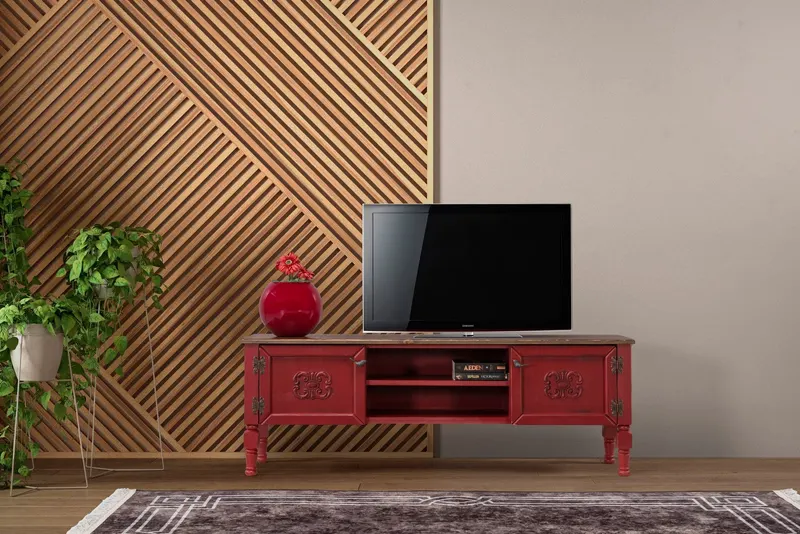 Comodă TV Ada TV, Diverse culori, 150x50x40 cm - Roșu
