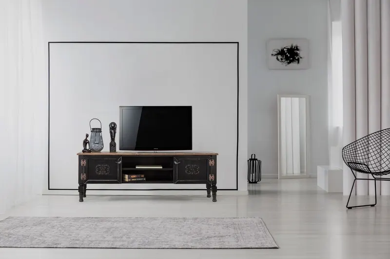 Comodă TV Ada TV, Diverse culori, 150x50x40 cm - Negru