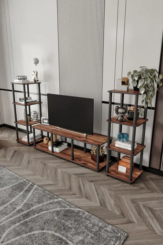 Comodă TV Grand, Diverse culori, 188x34x106 cm - Nuc