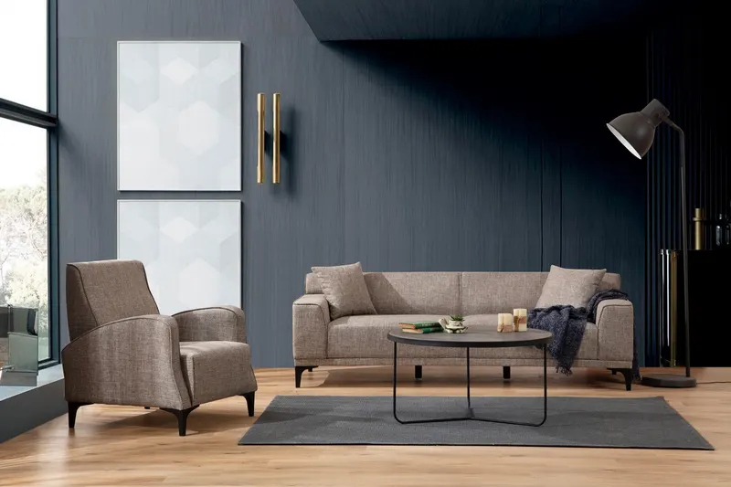 Canapea fixă 3 locuri Petra 3, Diverse culori, 215x86x87 cm - Fawn