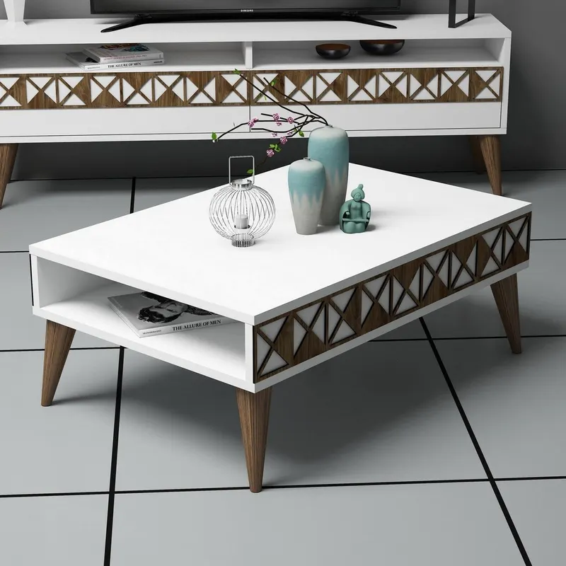 Măsuță de cafea Line, Diverse culori, 90x60x35 cm - Alb