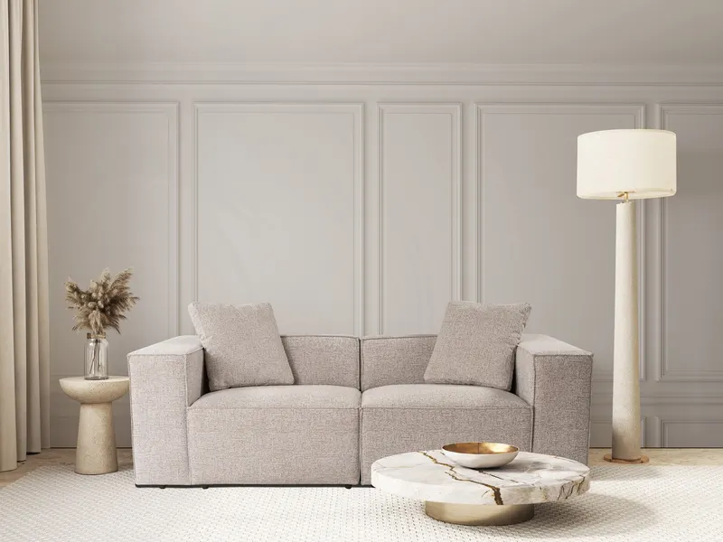 Canapea fixă Lora, Diverse culori, Diverse configurații, 108x74x65 cm - Mocha / 2 locuri