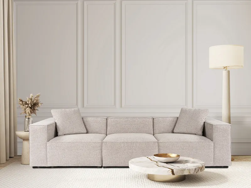 Canapea fixă Lora, Diverse culori, Diverse configurații, 108x74x65 cm - Mocha / 3 locuri