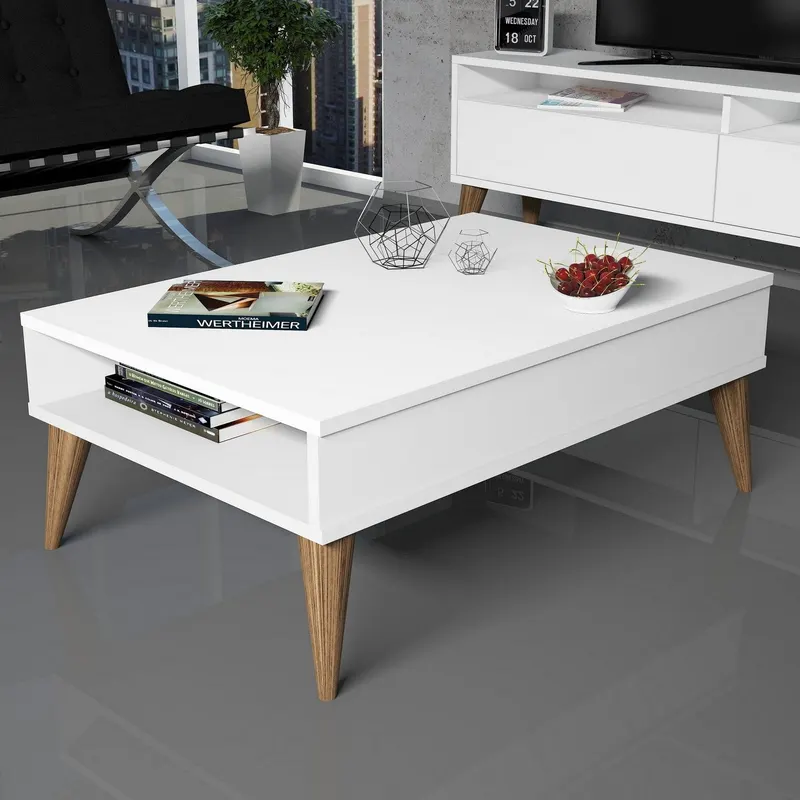 Măsuță de cafea Best, Diverse culori, 90x60x35 cm - Alb