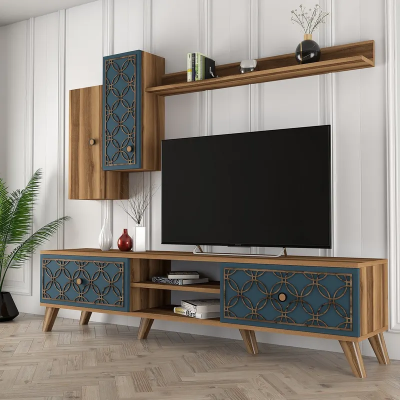 Comodă TV Class S, Diverse culori, 180x35x44 cm - Nuc - Chalcedony