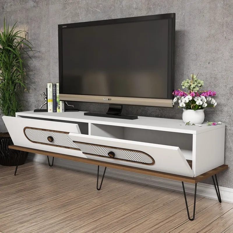 Comodă TV Ekol, Diverse culori, 145x40x45 cm - Alb