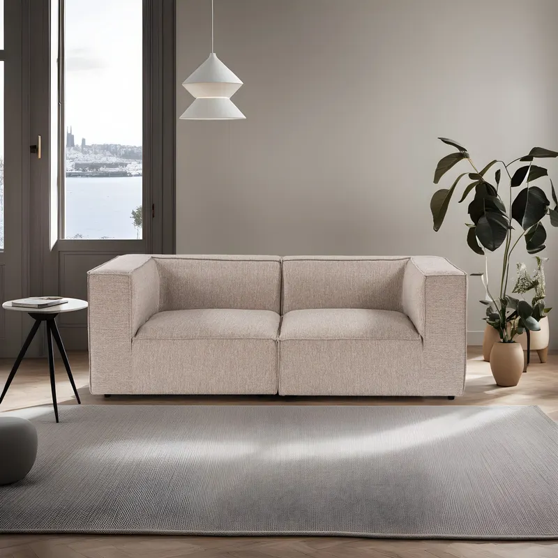 Canapea fixă 2 locuri Sora 2, Diverse culori - Sand beige
