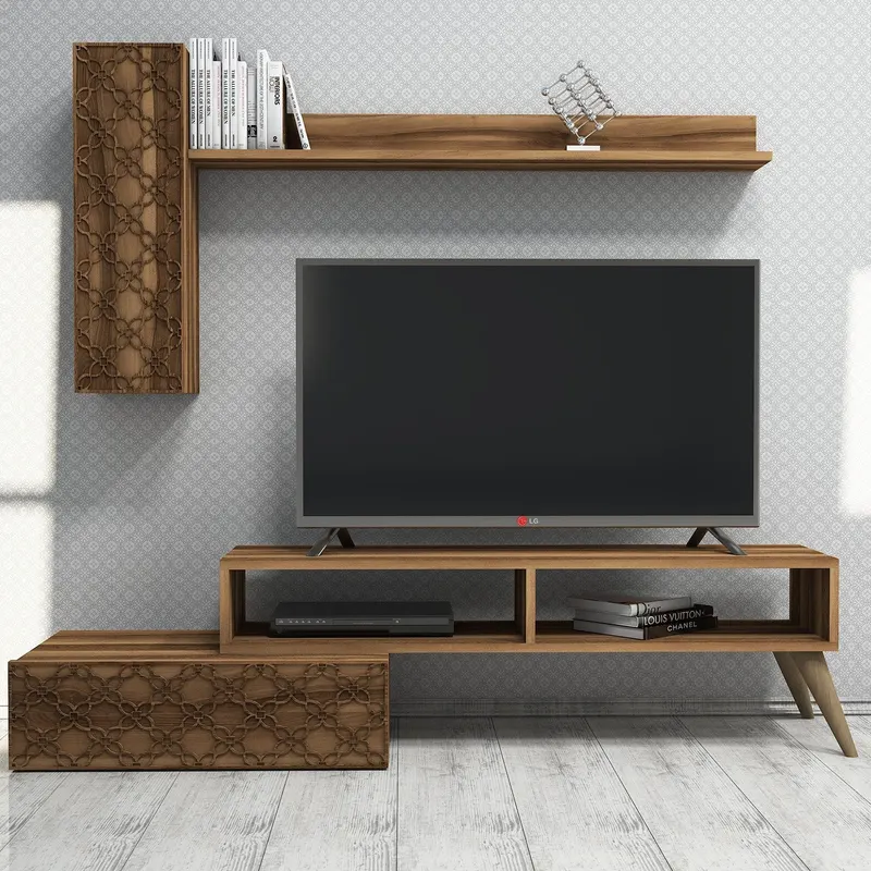 Comodă TV Planet, Diverse culori, 150x37x38 cm - Nuc