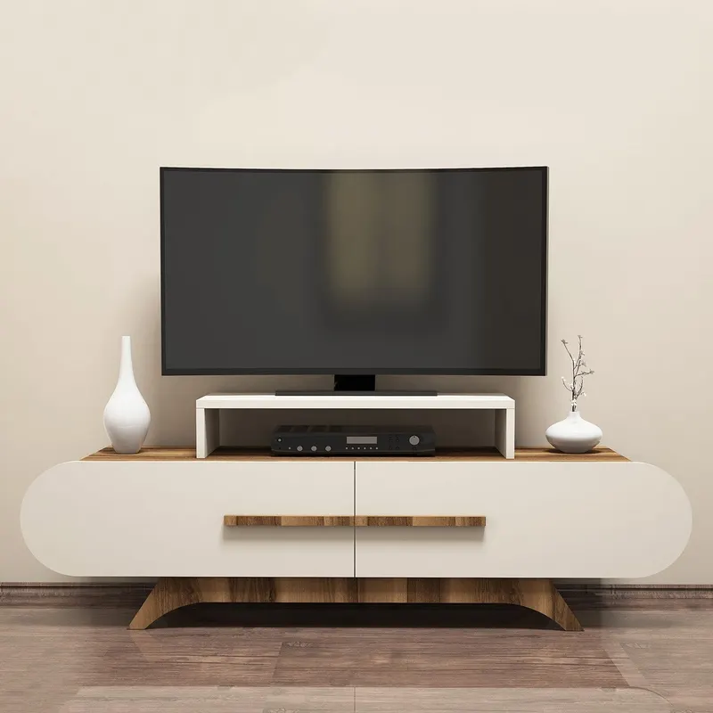 Comodă TV Rose, Diverse culori, 145x37x50 cm - Nuc - Crem