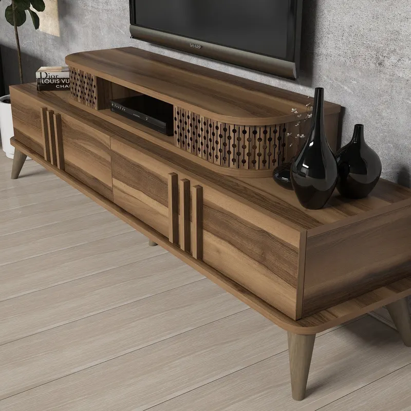 Comodă TV Eylül, Diverse culori, 168x39x52 cm - Nuc