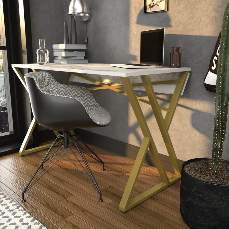 Birou Gyza, Diverse culori, 120x60x75 cm - Alb - Auriu