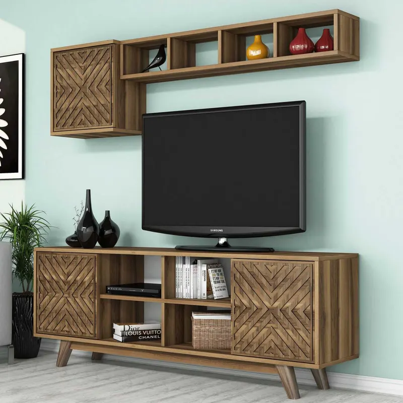Comodă TV Inci, Diverse culori, 160x35x56 cm - Nuc