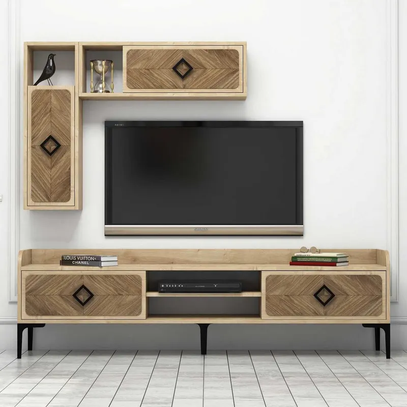 Comodă TV Samba, Diverse culori, 180x35x52 cm - Stejar