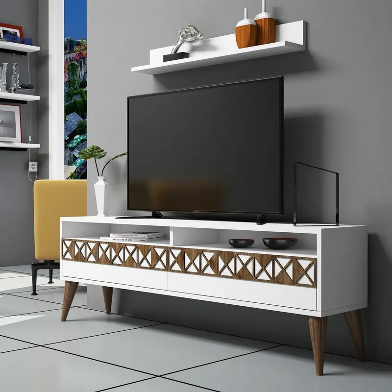 Comodă TV Line, Diverse culori, 150x30x50 cm - Alb