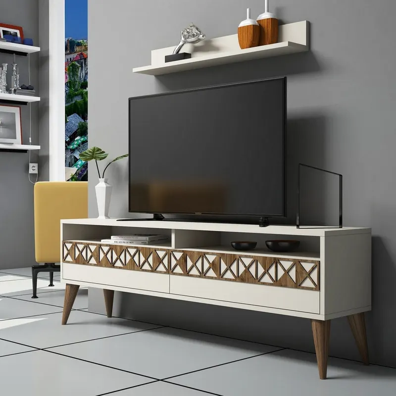 Comodă TV Line, Diverse culori, 150x30x50 cm - Crem