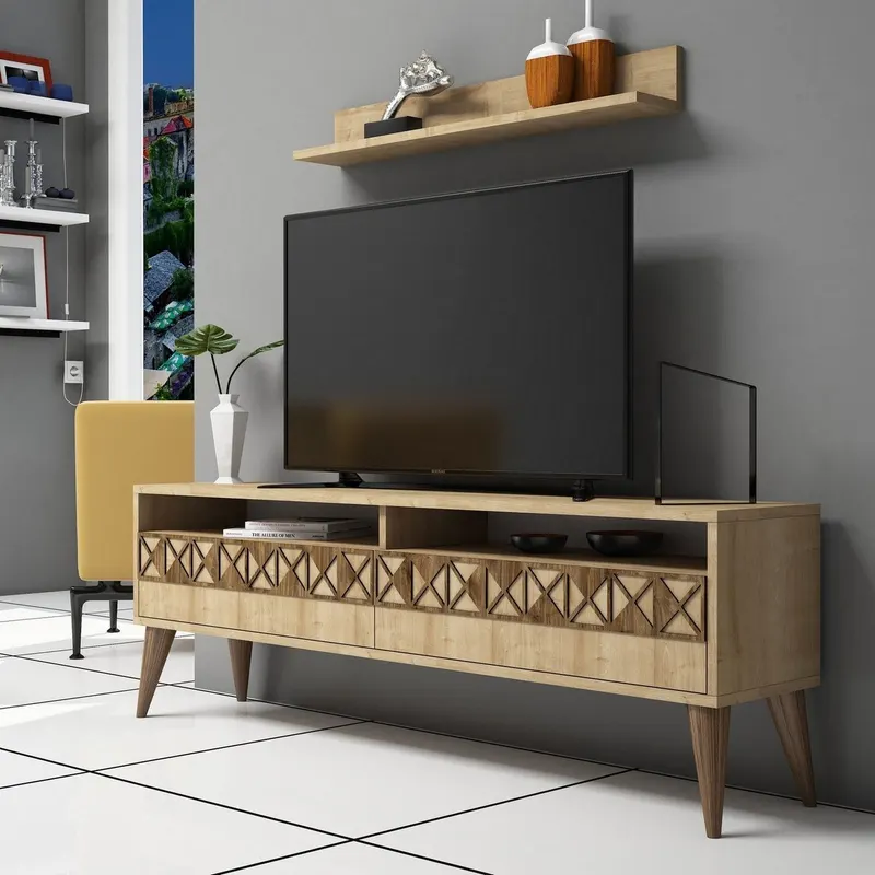Comodă TV Line, Diverse culori, 150x30x50 cm - Stejar