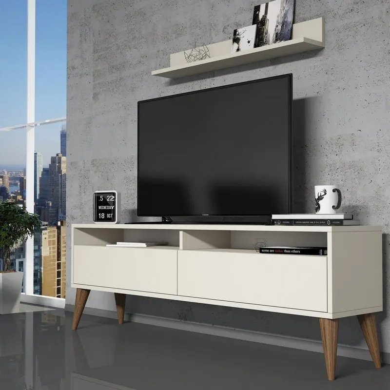 Comodă TV Best, Diverse culori, 150x30x50 cm - Crem