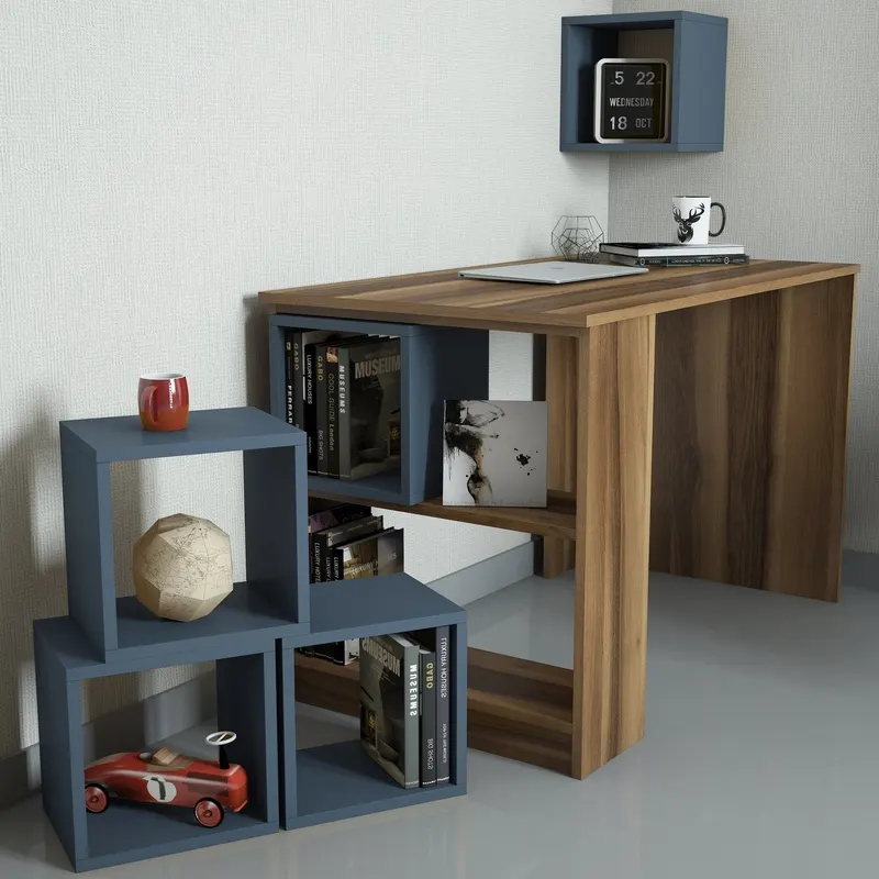 Birou Box, Diverse culori, 120x65x75 cm - Nuc - Chalcedony