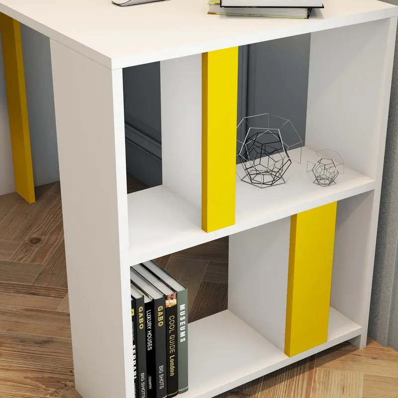 Birou Lima, Diverse culori, 120x60x75 cm - Alb - Galben