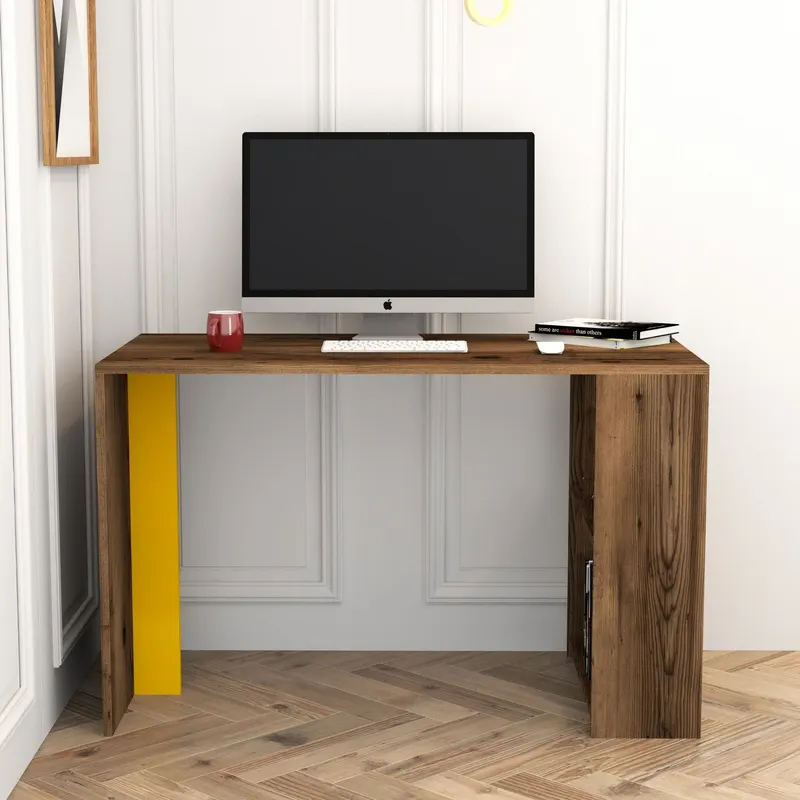 Birou Lima, Diverse culori, 120x60x75 cm - Nuc - Galben