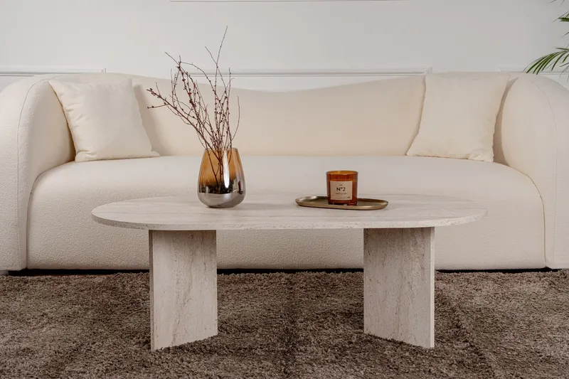 Măsuță de cafea Sable, Diverse culori, 119x60x40 cm - Travertin