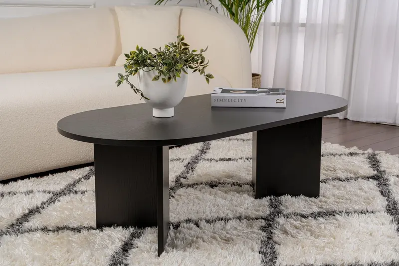 Măsuță de cafea Sable, Diverse culori, 119x60x40 cm - Wood black