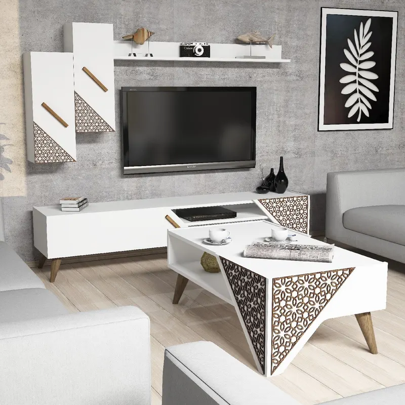 Set mobilă pentru sufragerie Beril, Diverse culori, 180x37x40 cm - Alb