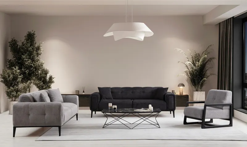 Canapea extensibilă 3 locuri Athena, Diverse culori, 225x92x76 cm - Gri deschis