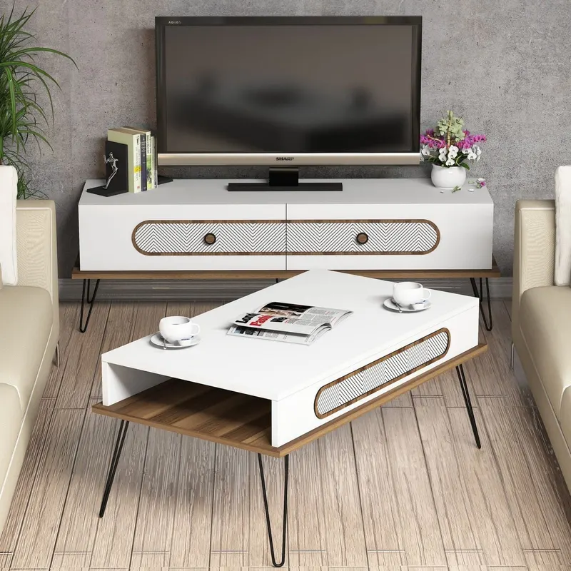 Set mobilă pentru sufragerie Ekol, Diverse culori, 145x37x45 cm - Alb