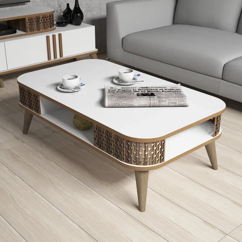 Set mobilă pentru sufragerie Eylül, Diverse culori, 168x39x52 cm - Alb
