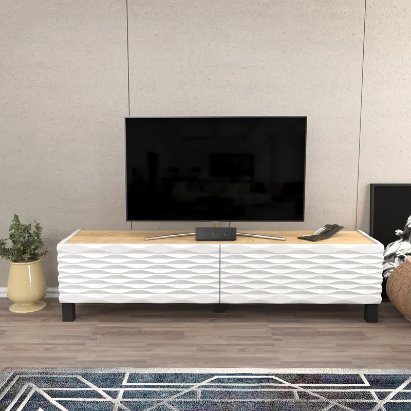 Comodă TV Lerze, Diverse culori, 149x35x38 cm - Sapphire - Alb