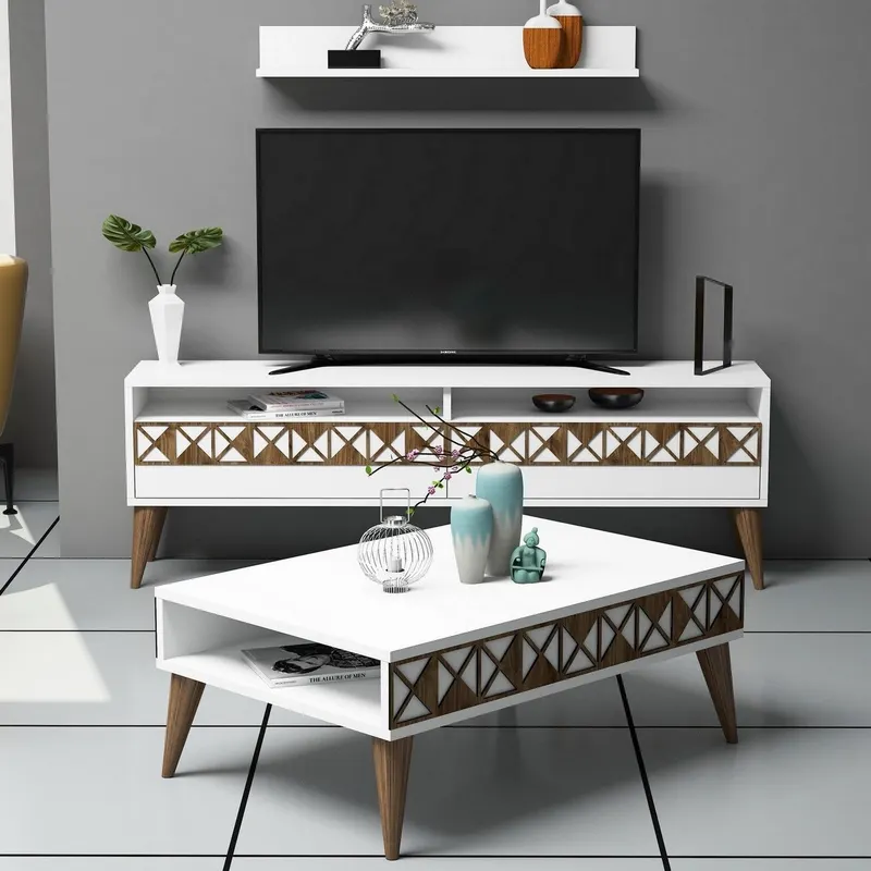 Set mobilă pentru sufragerie Line, Diverse culori, 150x30x50 cm - Alb