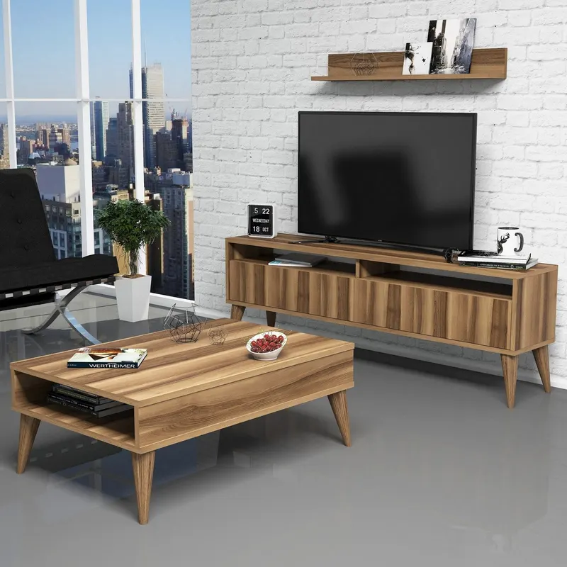 Set mobilă pentru sufragerie Best, Diverse culori, 150x30x50 cm - Nuc