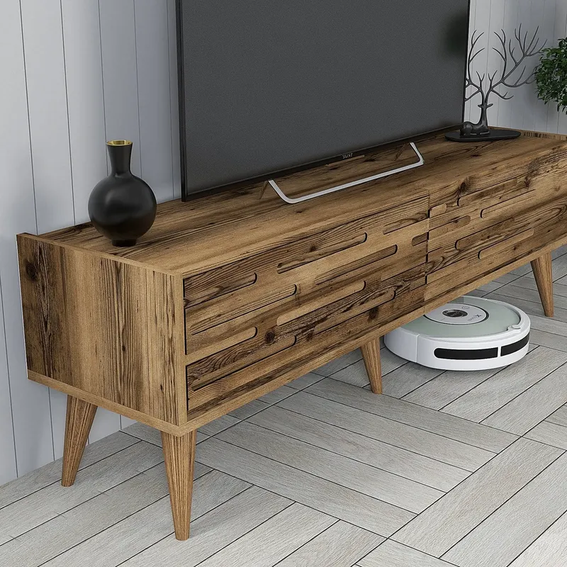 Comodă TV Valensiya 140, Diverse culori, 140x45x35 cm - Nuc