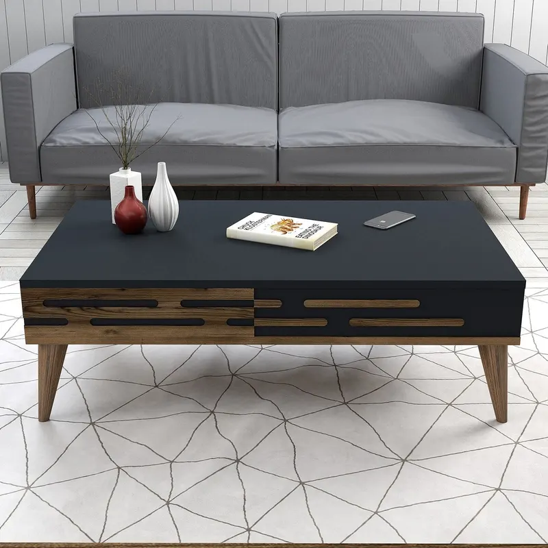Set mobilă pentru sufragerie Valensiya 140, Diverse culori, 140x45x35 cm - Nuc - Antracit
