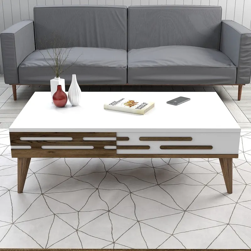 Set mobilă pentru sufragerie Valensiya 140, Diverse culori, 140x45x35 cm - Nuc - Alb