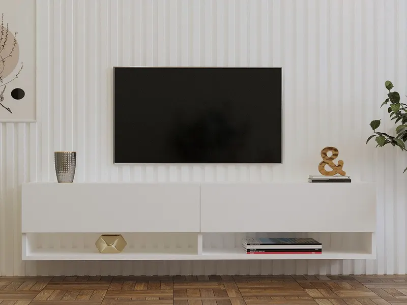 Comodă TV Arges, Diverse culori, 141x30x31 cm - Alb