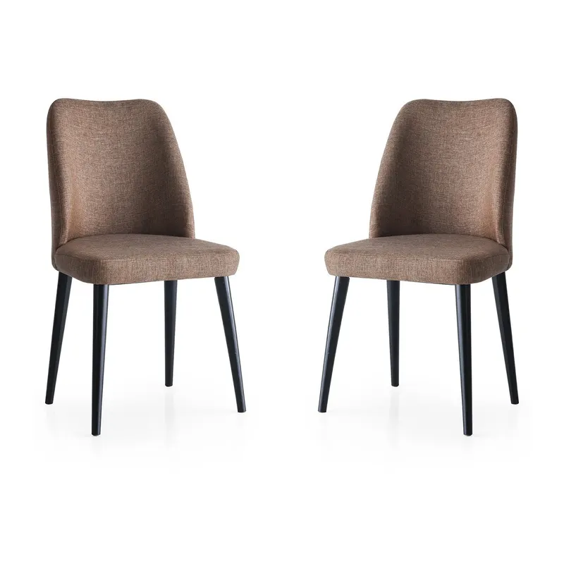 Set de scaune Luna - 673, Maro, Diverse configurații, 49x90x52 cm - 2 bucăți