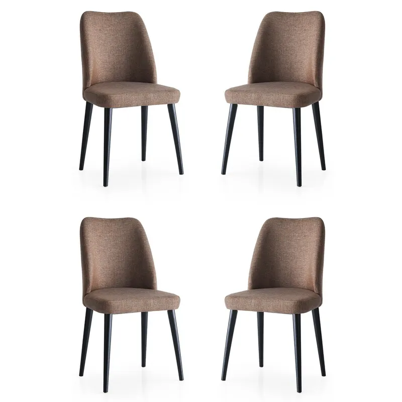 Set de scaune Luna - 673, Maro, Diverse configurații, 49x90x52 cm - 4 bucăți