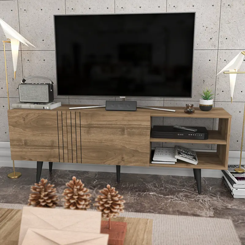 Comodă TV Ronas, Diverse culori, 160x35x39 cm - Nuc