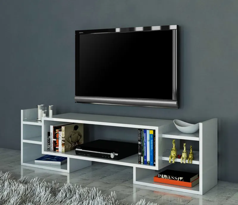 Comodă TV Sema, Diverse culori, 140x30x40 cm - Alb