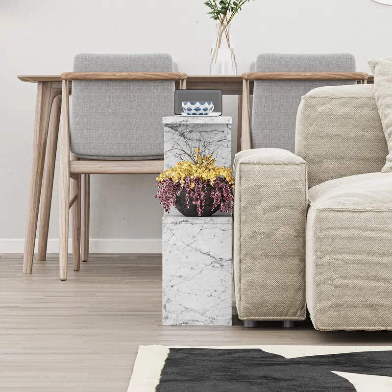 Măsuță de cafea Homemania, Diverse culori, 60x20x60 cm - Carrara marble