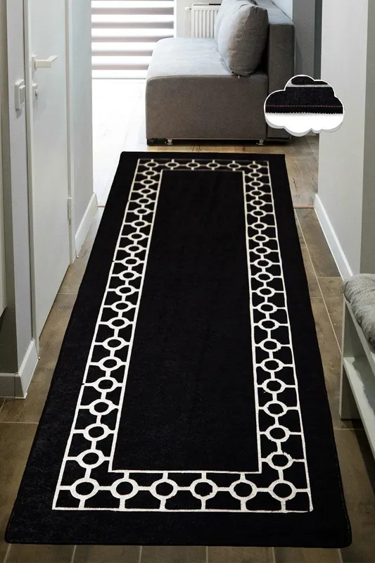 Covor De Hol Bague, Diverse culori, Diverse dimensiuni - Negru - Alb / 100x200x1 cm