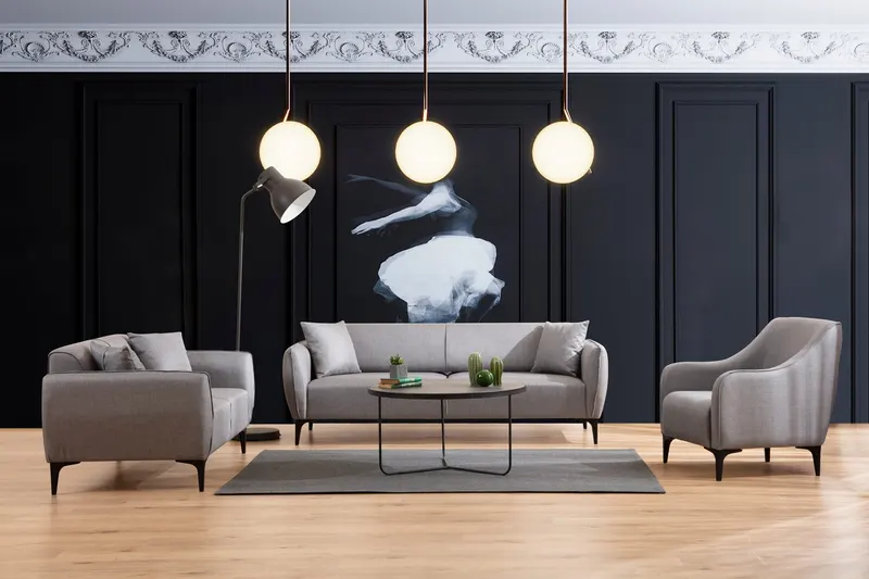 Canapea fixă Belissimo, Diverse culori, Diverse configurații, Diverse dimensiuni - Gri / 3 locuri / 220x95x67 cm